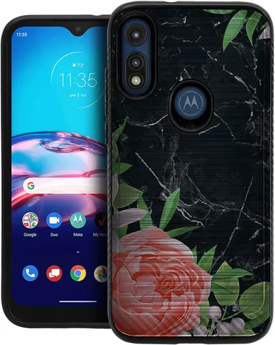 Vista 12 de CasesOnDeck Funda híbrida compatible con Motorola Moto E (2020) / Moto E [Armadura cepillada] Funda protectora delgada contra golpes