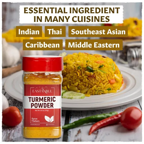 Vista 6 de Eastanbul Cúrcuma en polvo, 6 onzas, polvo de cúrcuma molida también conocida como cúrcuma en polvo, molida tumérica india y pura, culinaria