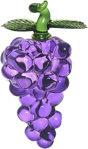 Vista 4 de JOONOR Adorno decorativo de estatua de uva de cristal morado, figura de cristal de fruta artificial, pisapapeles de mesa, adorno de cristal