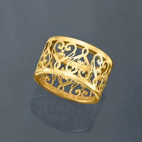 Vista 5 de Ross-Simons Italian 14kt Yellow Gold Filigree Heart Ring