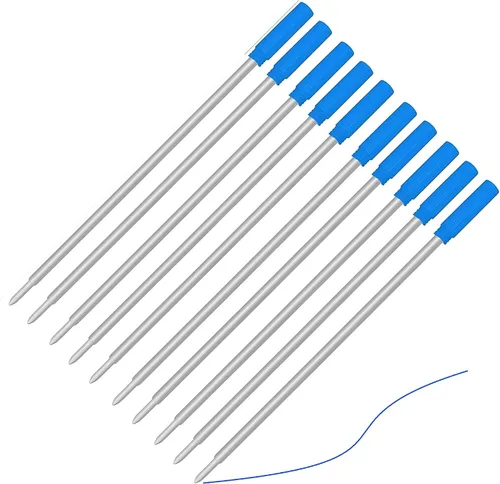 Vista 8 de Pen Savings - Paquete de 10 repuestos de bolígrafo compatibles con bolígrafos Cross, tamaño mediano, paquete a granel (5 negros / 5 azules)