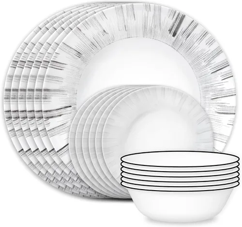 Vista 12 de Corelle Terracotta Dreams - Juego de vajilla para 6 platos llanos de 18 piezas, platos de aperitivo y cuencos de 18 onzas, apto para lavavajillas