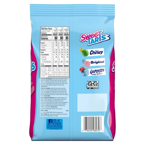 Vista 7 de SweeTARTS Ropes Candy, mezcla variada, ponche de cereza, ponche de arco iris torcido, fresa picante, suave y masticable, 15 onzas Cherry Punch