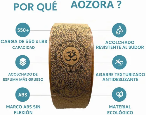 Vista 3 de Aozora Yoga Wheel 13" with Most Detailed Book Step by Step Guide on How to Do 30+ Poses! Perfect for Stretching and Improving Backbends