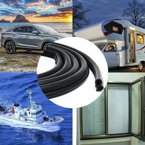 Vista 9 de Tira de sellado de puerta de automóvil con bombilla lateral de 10 pies, goma EPDM para automóvil, protector de borde de ajuste universal