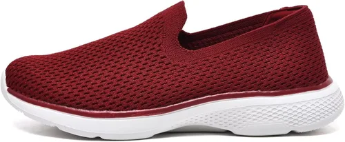 Vista 3 de Zuwoigo Zapatos de senderismo para mujer, cómodos, sin cordones, informales, transpirables, para entrenamiento, gimnasio, trabajo, tenis