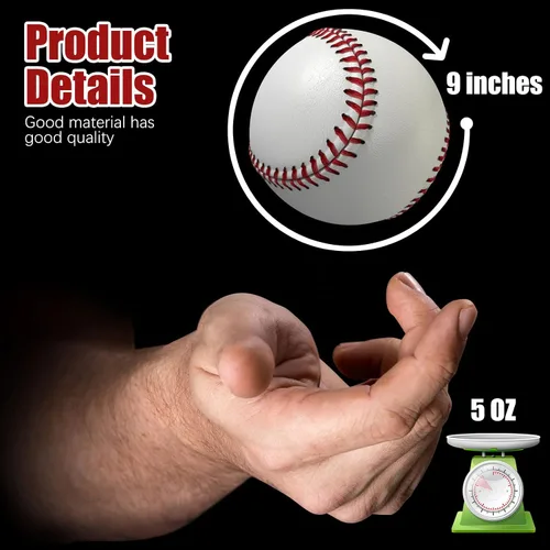 Vista 3 de Paquete de 6 pelotas de béisbol oficiales de grado de la liga, pelotas de entrenamiento para autógrafos sin marcar, lanzar, lanzar, regalos
