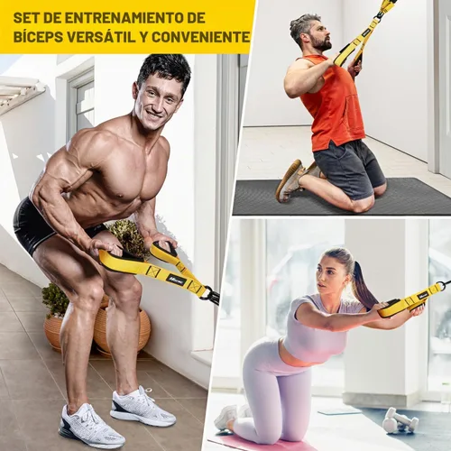 Vista 5 de Resistance Bands with Handles, Exercise Bands with Door Anchor for Working Out, Home Gym Workout Equipment for Push Downs, Tricep, Biceps, Arms