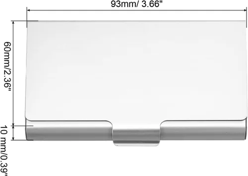 Vista 2 de PATIKIL Portatarjetas de visita, paquete de 2 fundas de bolsillo profesional de metal de aluminio para tarjetas de nombre y crédito, negro y plateado
