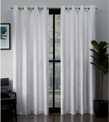 Vista 11 de EXCLUSIVE HOME Kilberry - Par de paneles de cortinas opacas con ojales en la parte superior, 52 x 63 pulgadas, gris ceniza