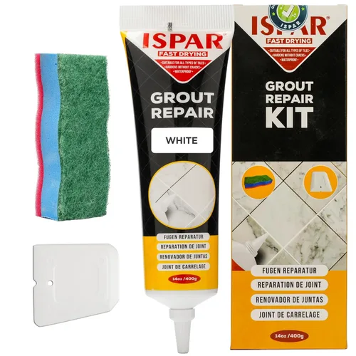 Vista 11 de ISPAR Kit de reparación de lechada para azulejos, relleno de lechada gris oscuro de 8.8 onzas, pasta de reparación de lechada premezclada, relleno