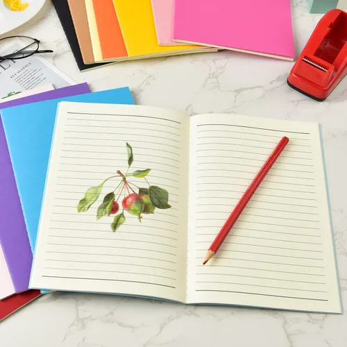 Vista 6 de Coopay Paquete de 12 cuadernos coloridos a granel, tamaño A5, juego de viaje rayado, bloc de notas, planificador de escritura, cuaderno de bocetos