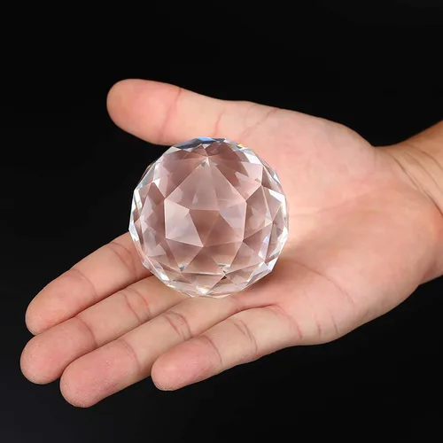 Vista 3 de HEEPDD Bola atrapasoles de cristal de cristal, globo de prisma transparente, pisapapeles arcoíris para decoración de ventanas del hogar, 2.36