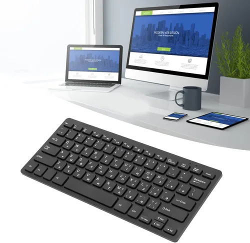 Vista 4 de SUNGOOYUE Teclados de computadora para PC, diseño ergonómico, ultrafino, mini duradero de 78 teclas, teclado USB con cable para PC, portátil