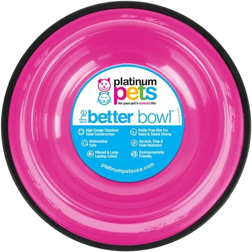 Vista 75 de Platinum Pets - tazón de acero inoxidable para gatos y perros que no se vuelca