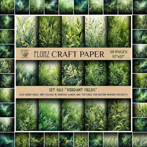 Vista 6 de Papel para álbum de recortes (30 páginas 30 x 30 cm) Meadow Bliss: margaritas vibrantes y encantadores patrones florales inspirados en prados