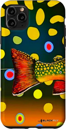 Vista 13 de Brook Trout Fly Fishing Trout Skin Phone Case by Black Fly Case for iPhone 17