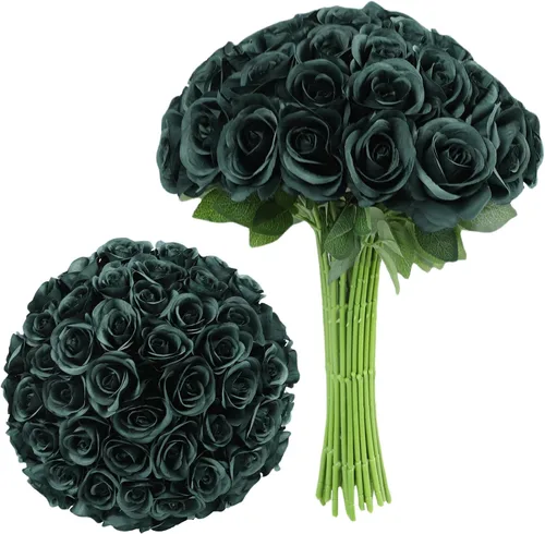 Vista 15 de LVEFIT - 12 rosas artificiales de otoño para decoración de otoño Beige