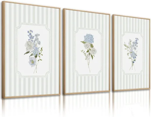 Vista 22 de Tanmart Arte de pared botánico vintage, lienzo floral antiguo, arte de pared, impresiones de flores neutrales, póster vintage de granja, pintura