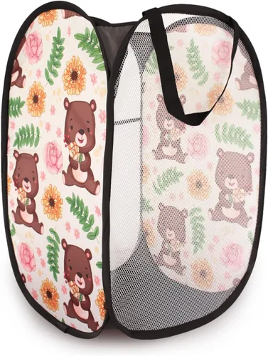 Vista 14 de Bolsa de almacenamiento de ropa sucia plegable tierna con imágenes (3)