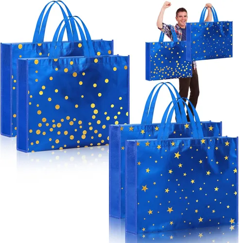 Vista 7 de Kajaia Bolsas de regalo de cumpleaños extra grandes, reutilizables, jumbo, grandes, suministros de fiesta de feliz cumpleaños, tela no tejida
