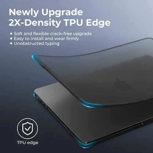 Vista 4 de BlueSwan - Funda antigrietas para MacBook Pro de 14 pulgadas M5-M1 Pro/Max 2026-2021 Anti-Scratch Protective Hard Shell Case, Soft TPU Bumper