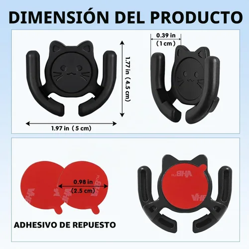 Vista 2 de Soporte multisuperficie para automóvil, paquete de 2 unidades compatible con soportes Popsocket, accesorios de soporte de dispositivos manos libres