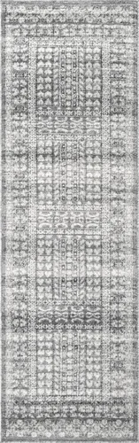 Vista 4 de nuLOOM Melina - Alfombra griega envejecida, 2 x 6 pies, gris