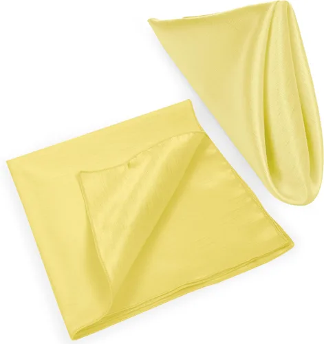 Vista 8 de Ultimate Textile -1 docena - Reversible Shantung Satin - Majestic - Servilletas de tela Majestic de 17 x 17 pulgadas de seda de maíz amarillo claro
