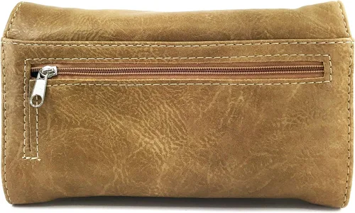 Vista 4 de Zelris Autumn West Fringe Concho Mujeres Crossbody Muñeca Trifold Wallet