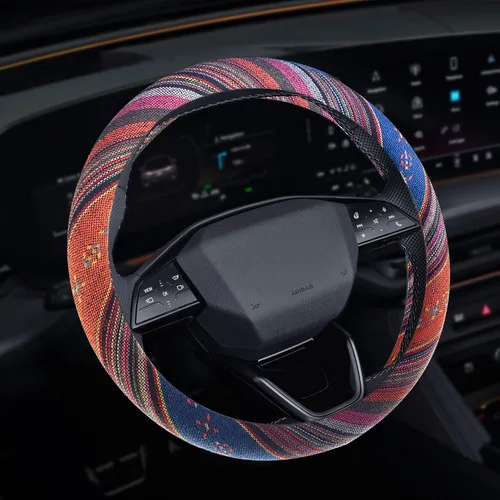 Vista 16 de Funda para Volante de Auto, Accesorios para Volante, Funda Universal de 15 Pulgadas de Microfibra Transpirable LCE de Seda, Protector Universal