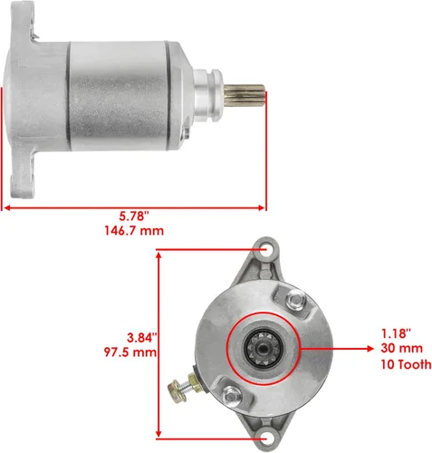 Vista 2 de Caltric Motor de arranque compatible con Suzuki 400 Lt-A400 Lt-F400 Eiger 376 2002 2003 2004 2005 2006 2007 2008