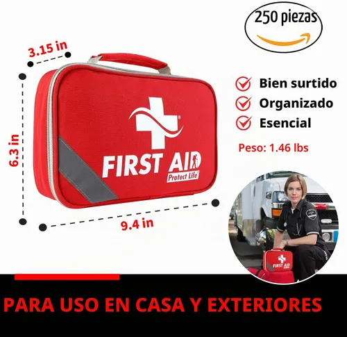 Vista 5 de Protect Life Kit de primeros auxilios para el hogar y la empresa, 250