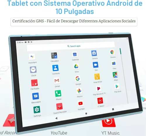 Vista 7 de Tablet de 10 pulgadas con estuche protector y lápiz táctil, tabletas Android 15, 8GB RAM 32GB ROM/1TB de expansión, 8H 6000mAh batería Wifi