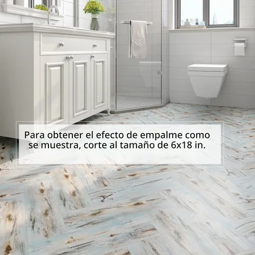Vista 6 de FunStick Azulejos de madera recuperada de 6 x 36 pulgadas, impermeables, para despegar y pegar, tablones de madera para paredes, suelo de tablones