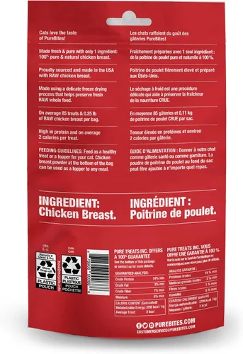 Vista 2 de PureBites Golosinas liofilizadas para gatos con pechuga de pollo 1.09 oz