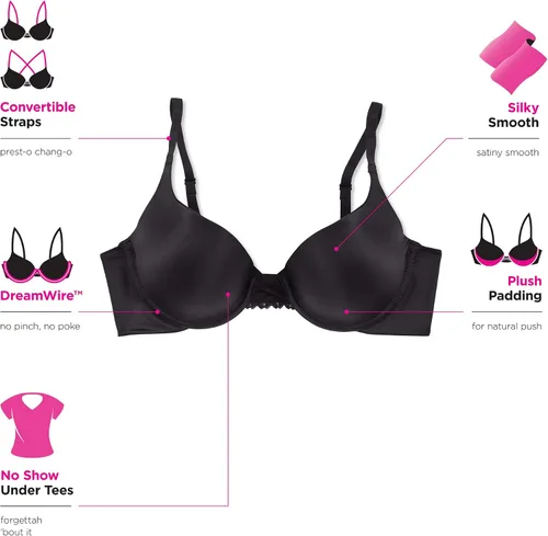 Vista 5 de Maidenform - Sostén de realce DreamWire con alambre de apoyo DM0066