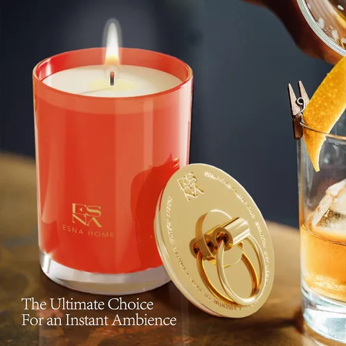 Vista 7 de Velas de soja de mango y madera de teca altamente perfumadas Aceites esenciales de lavanda Clean Burn Alivio del estrés Aceites esenciales