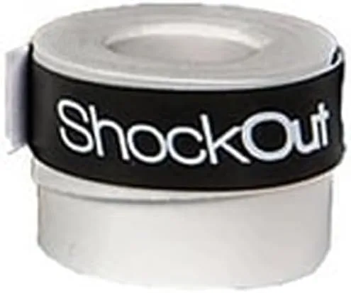 Vista 4 de ShockOut Dual Pro Grip + Overgrip (blanco/amarillo) - Sistema combinado de absorción de impactos y mejora de agarre para deportes de raqueta