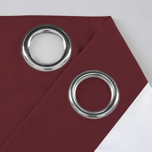 Vista 2 de Rooney Cortinas opacas para ventanas pequeñas, con ojales, aislamiento térmico, oscurecimiento de la habitación, paneles cortos para Borgoña