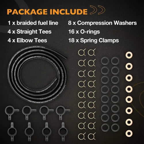 Vista 6 de Kit de línea de retorno del inyector de combustible diésel compatible con Ford 1983-1988 Non-Powerstroke 6.9L 7.3L