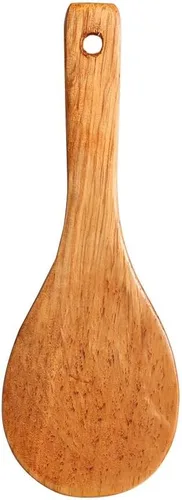 Vista 10 de Espátula de madera para cocinar, espátula de cocina de mango largo, pala de arroz, espátula antiadherente, cucharas de madera, raspador, cuchara