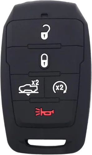 Vista 3 de Funda protectora de silicona para llavero de automóvil para Ram 1500 2021 2020 2019, accesorios de 5 botones de entrada sin llave, control remoto