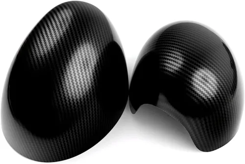 Vista 11 de Cubierta de espejo retrovisor lateral compatible con Mini Cooper R50-R53 DC01 Black Jack ABS - Tapa de espejo exterior adhesiva para Gen 1 R50 R53