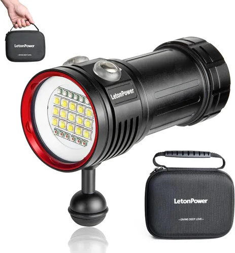 Vista 8 de B15 Luz de Buceo Subacuática 8000 Lúmenes Luces de Vídeo Subacuáticas 80m Luz de Buceo para Deportes Bajo el Agua, Filmación Submarina y Fotografía