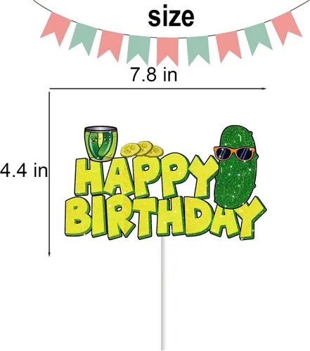 Vista 4 de Encantadores pepinos en escabeche de cumpleaños para niños y adultos, decoración divertida de dibujos animados de pepino, pepino, suministros