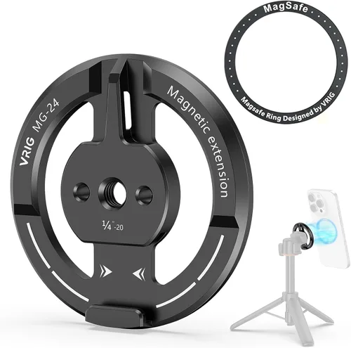 Vista 8 de VRIG MG-23 - Soporte magnético para teléfono compatible con Magsafe para iPhone 17 16 15 14 13 12 Pro Max Plus Series, adaptador de montaje