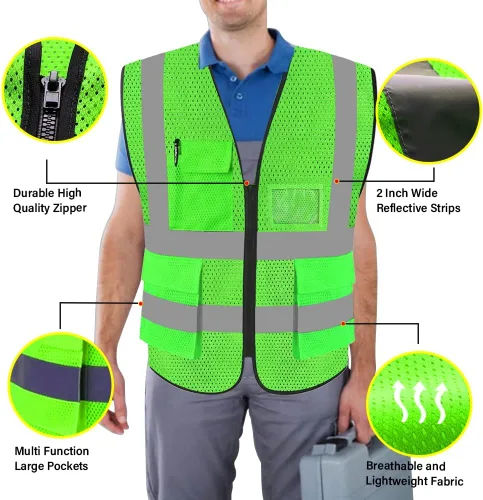 Vista 3 de FEimaX Chaleco de seguridad de alta visibilidad Chalecos de trabajo