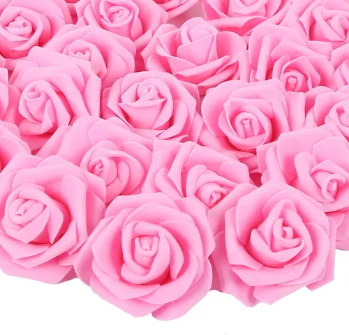 Vista 12 de 100 PCS Rosas de Espuma Azul Bebé Flores Artificiales Flores de Espuma Azul a Granel Sin Tallo Rosas Falsas para Bricolaje Centros de Mesa de Boda