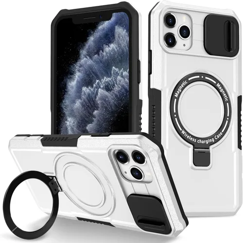 Vista 81 de Funda magnética para iPhone 11, soporte de anillo con ventana corrediza, funda protectora mate a prueba de golpes para iPhone 11 6.1, fundas
